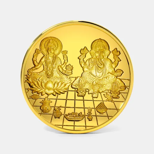 24 KT Lakshmi Ganesh Gold Coin