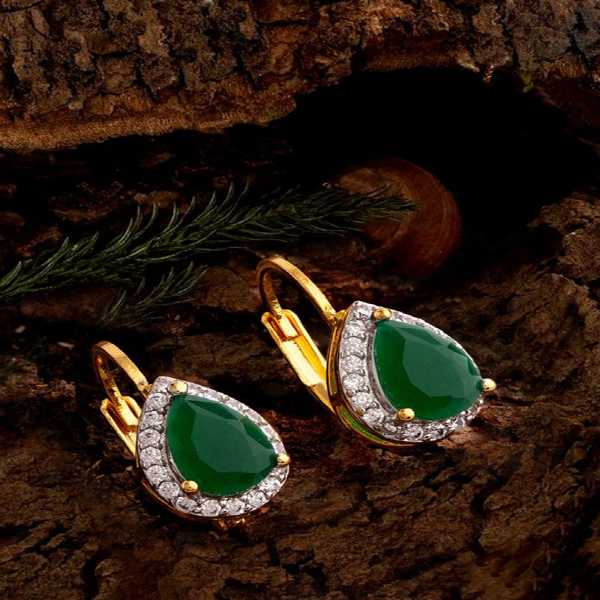Green CZ Gems Earrings